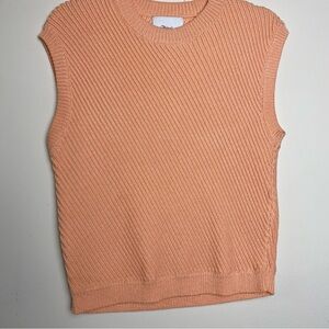 3-1 Phillip Lim Sleeveless Sweater, Peach, Ribbed Size M